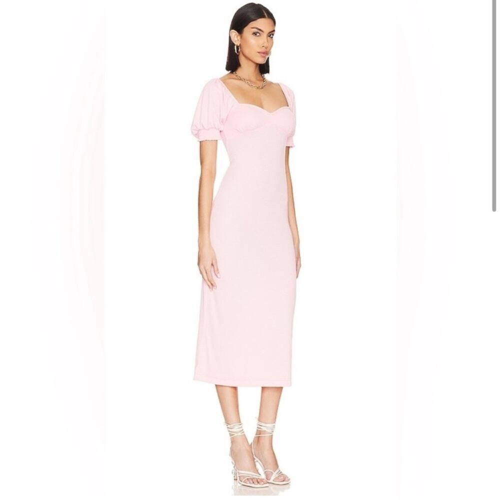 Free People Beach Bel Air Ribbed Midi Dress in Pink Womens XS‎ NWT
